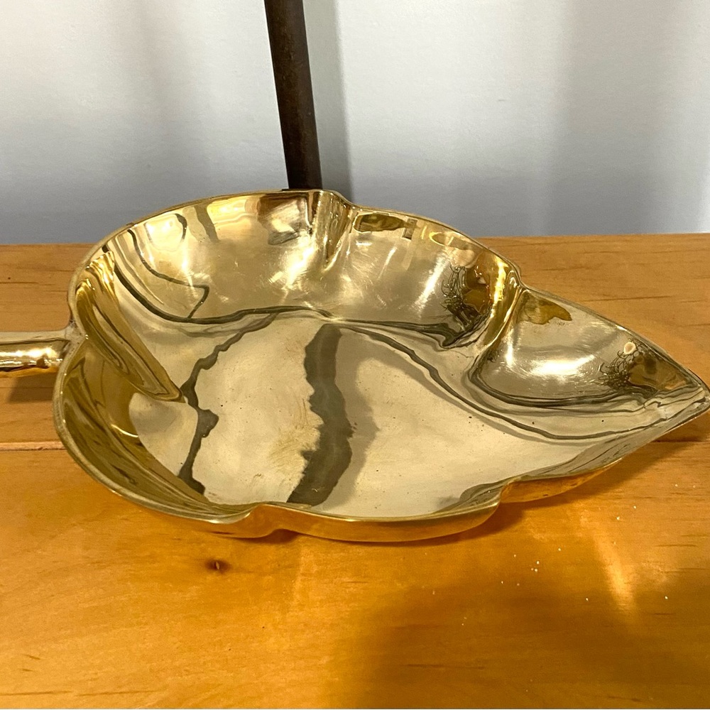 Brass Leaf Candy Dish Tabletop Fall Decor